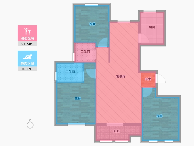 山东省-德州市-迪曲华府-88.46-户型库-动静分区