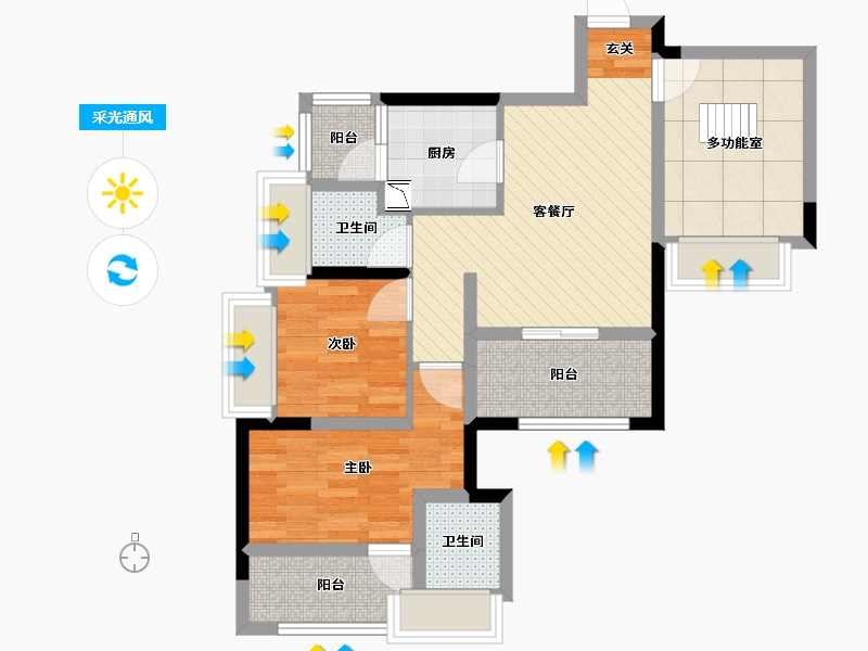 四川省-成都市-同森锦熙-67.78-户型库-采光通风