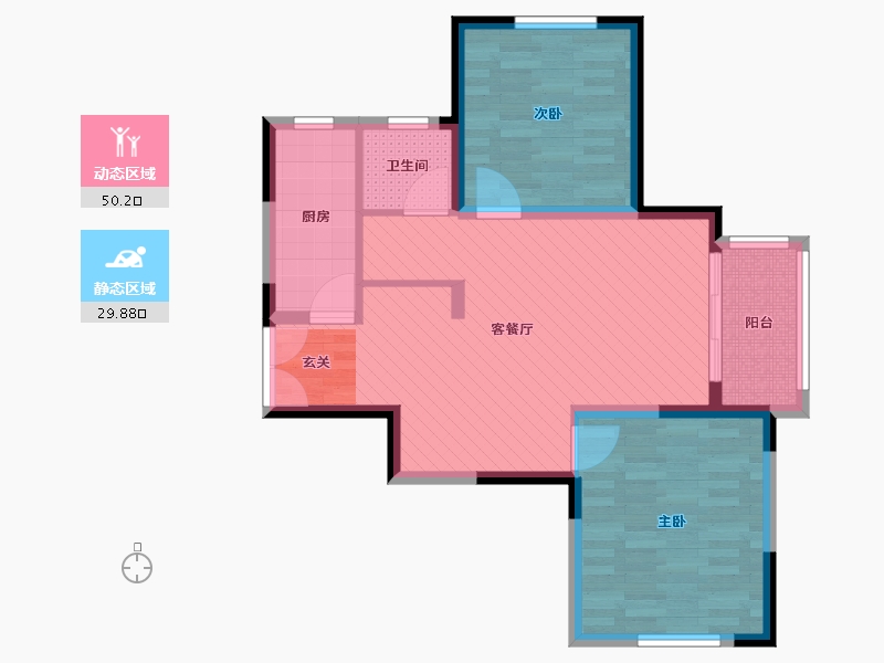 上海-上海市-美罗家园-70.40-户型库-动静分区