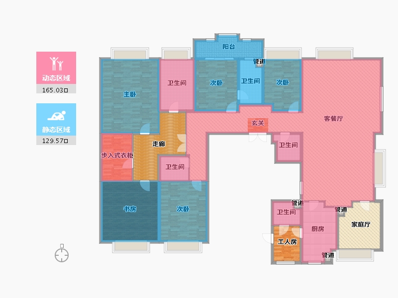 江苏省-苏州市-雅戈尔天辰-303.96-户型库-动静分区