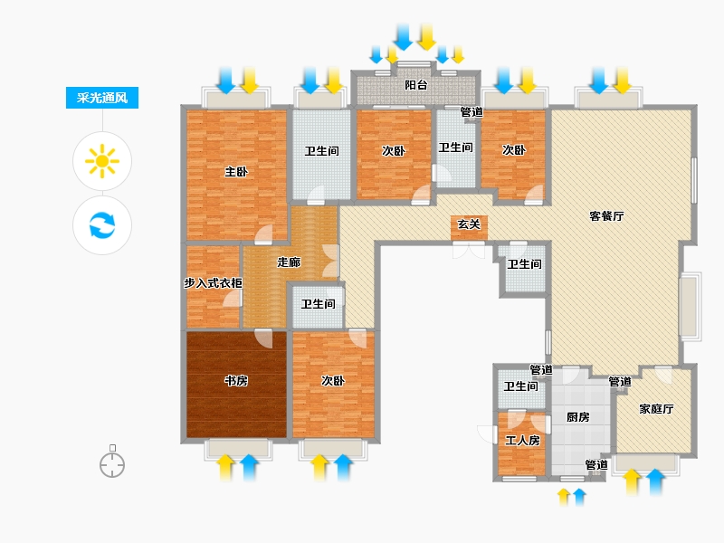 江苏省-苏州市-雅戈尔天辰-303.96-户型库-采光通风