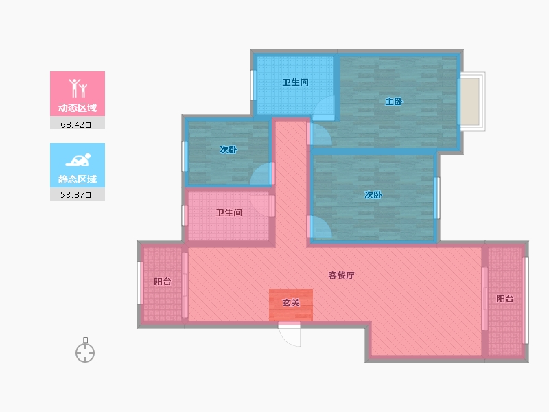 河南省-新乡市-祥云花园-106.68-户型库-动静分区