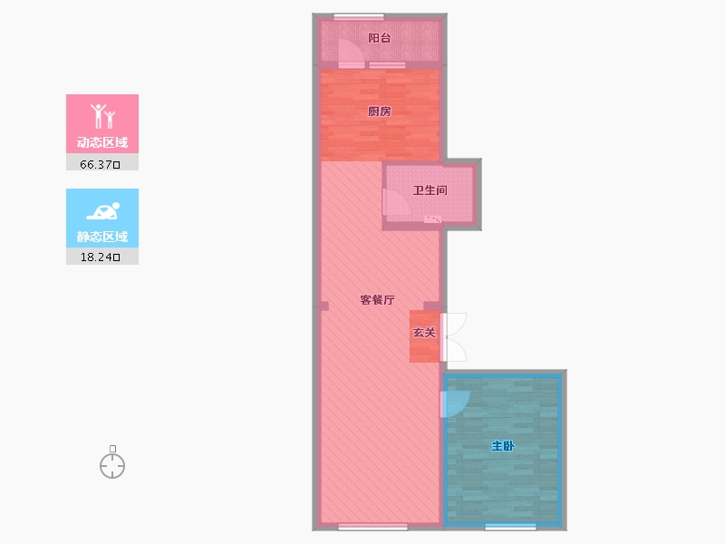 黑龙江省-哈尔滨市-宝宇天邑环球港-75.66-户型库-动静分区