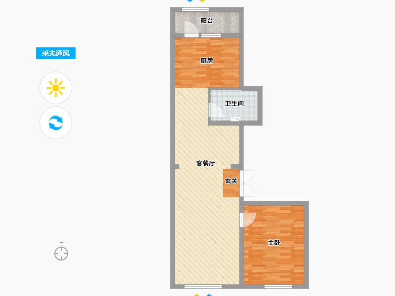 黑龙江省-哈尔滨市-宝宇天邑环球港-75.66-户型库-采光通风