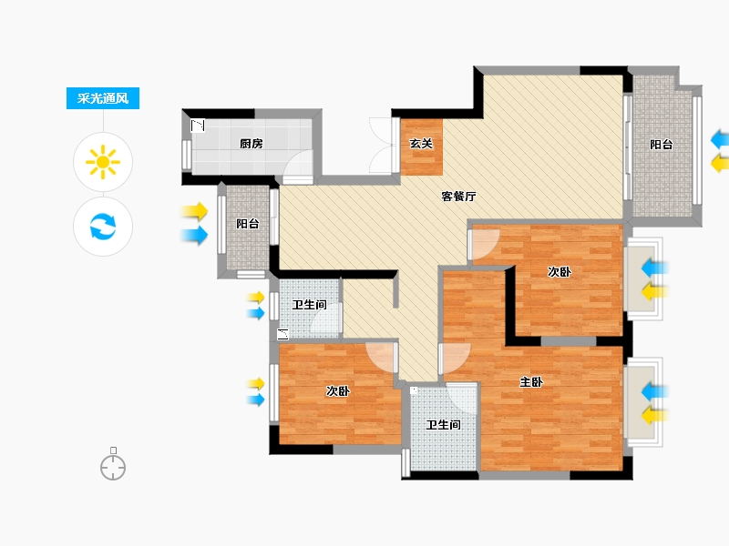 陕西省-宝鸡市-一城江山-98.76-户型库-采光通风