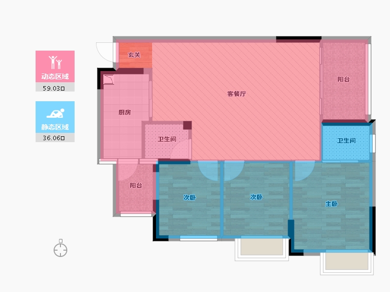 广西壮族自治区-南宁市-天池山・东1号-85.00-户型库-动静分区