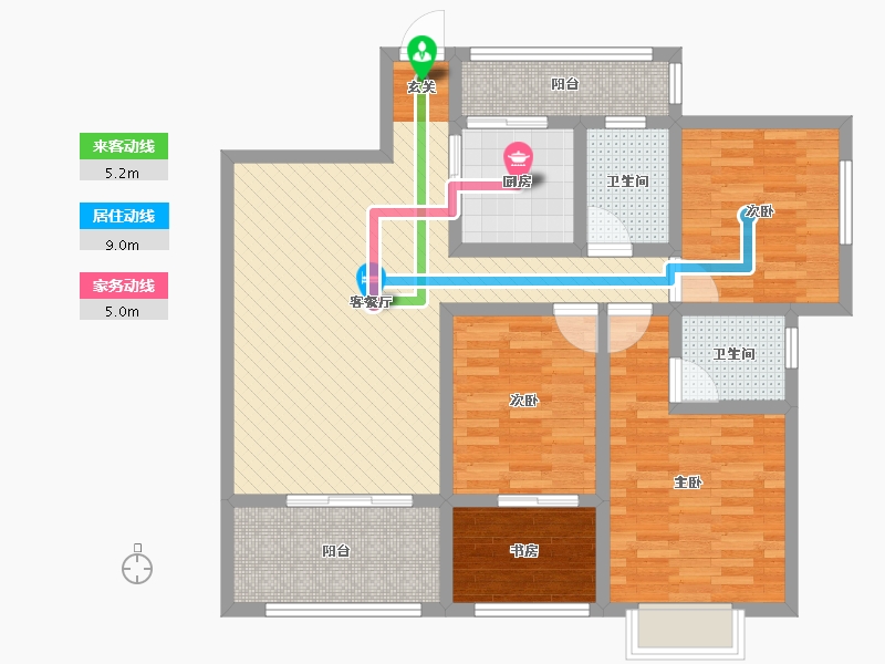 四川省-宜宾市-酒都1号-93.93-户型库-动静线