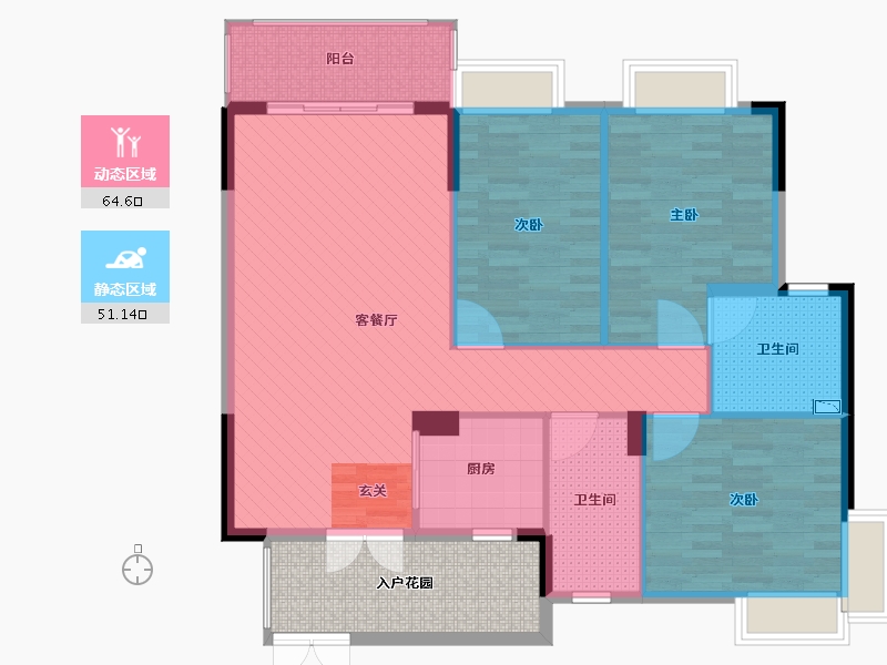 广东省-佛山市-高明碧桂园三期-115.00-户型库-动静分区