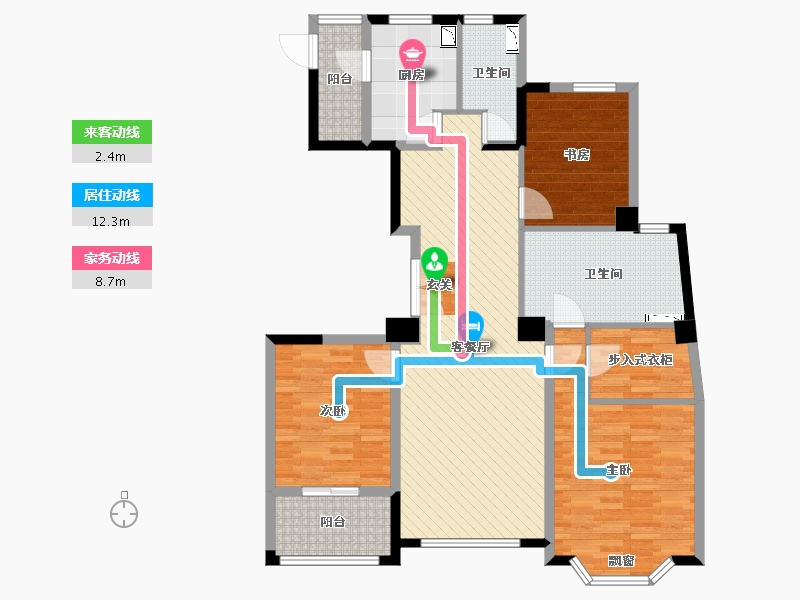 上海-上海市-浦江公馆-114.75-户型库-动静线