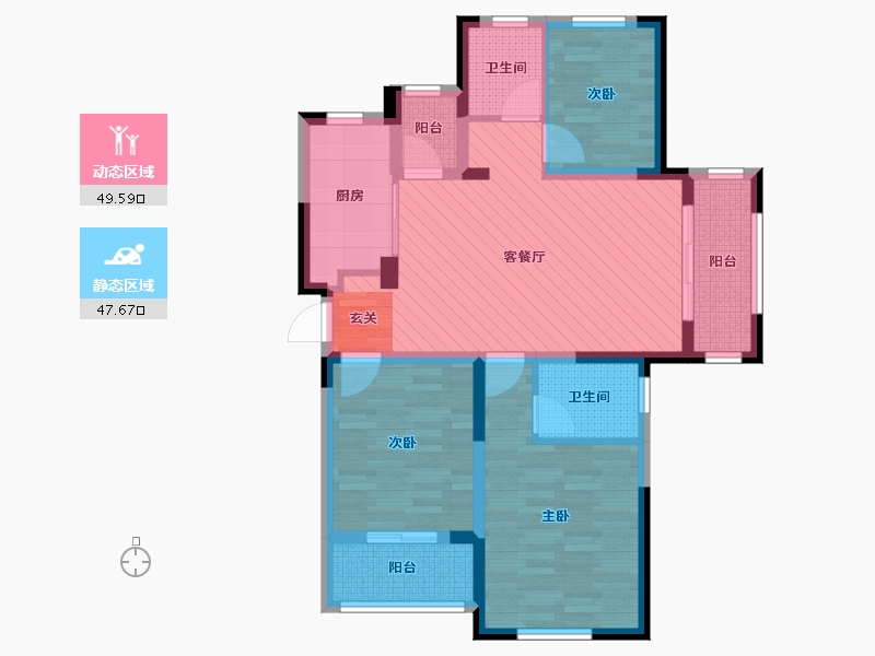 安徽省-合肥市-淮矿东方蓝海-84.12-户型库-动静分区