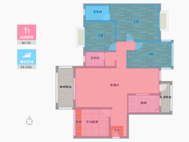 湖南省-郴州市-华宁春城-134.77-户型库-动静分区