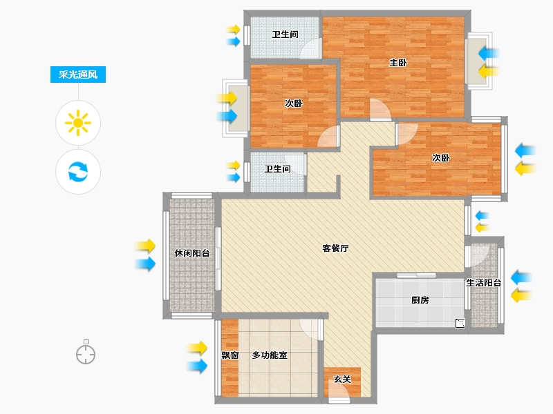 湖南省-郴州市-华宁春城-134.77-户型库-采光通风