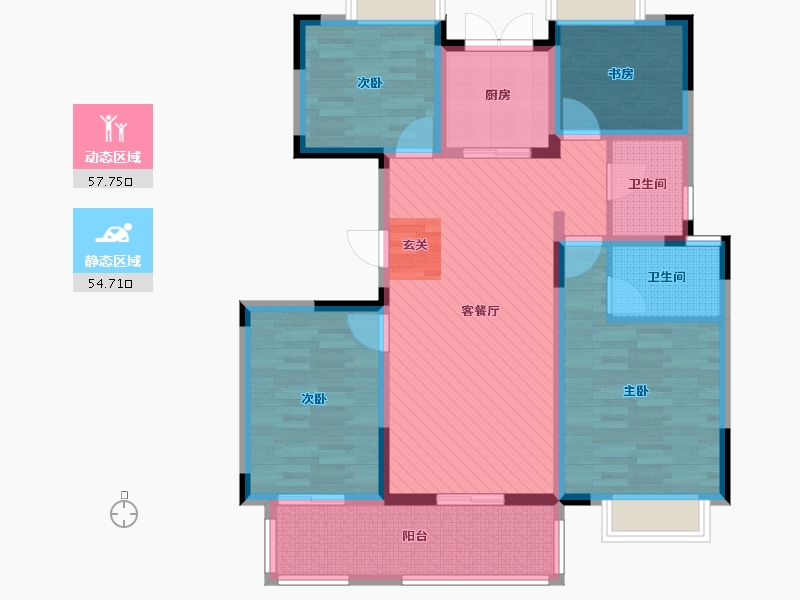 安徽省-阜阳市-众信新安府-98.00-户型库-动静分区