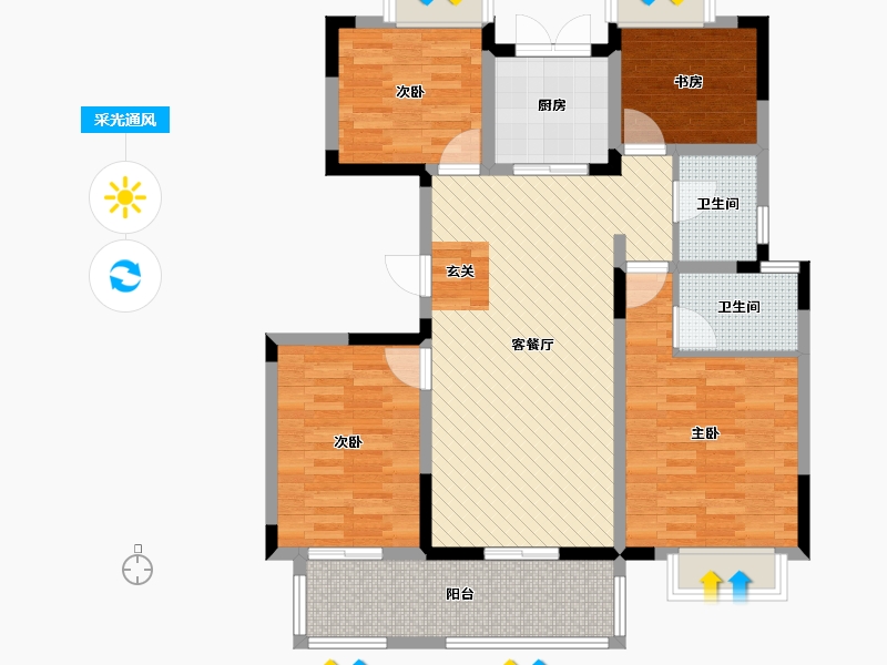 安徽省-阜阳市-众信新安府-98.00-户型库-采光通风