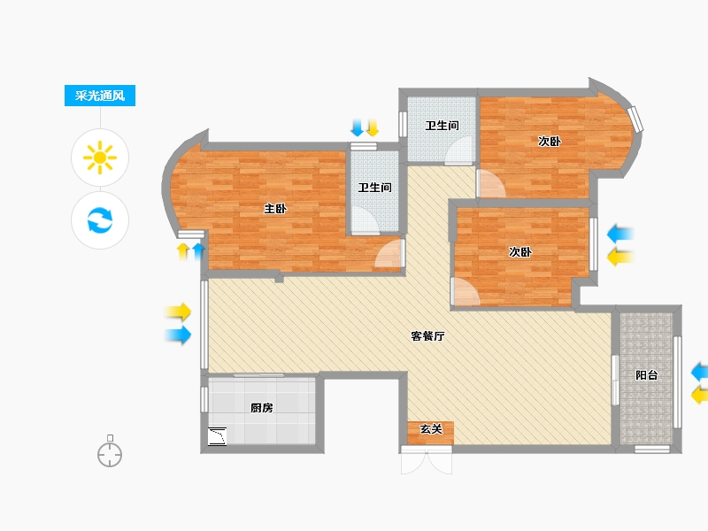 江苏省-连云港市-财润山海观-116.00-户型库-采光通风