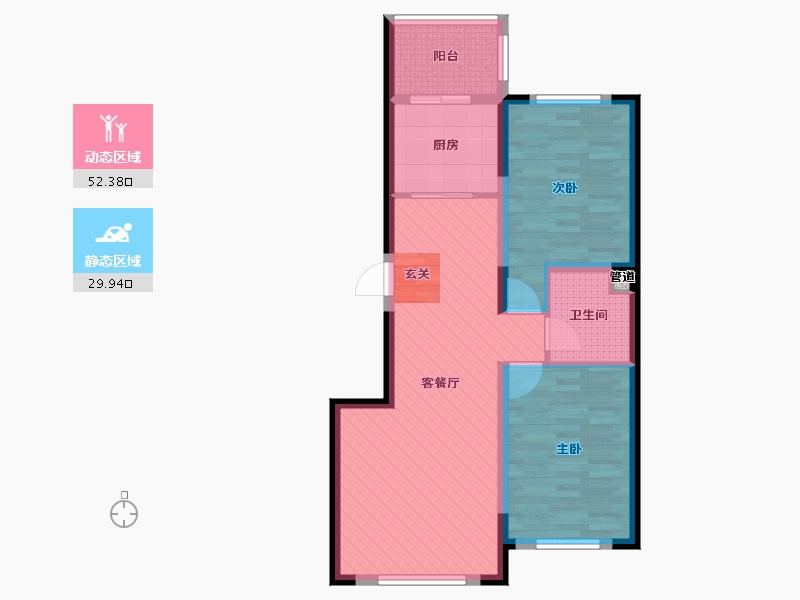 黑龙江省-佳木斯市-万象府-72.93-户型库-动静分区