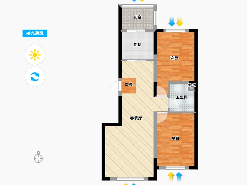 黑龙江省-佳木斯市-万象府-72.93-户型库-采光通风