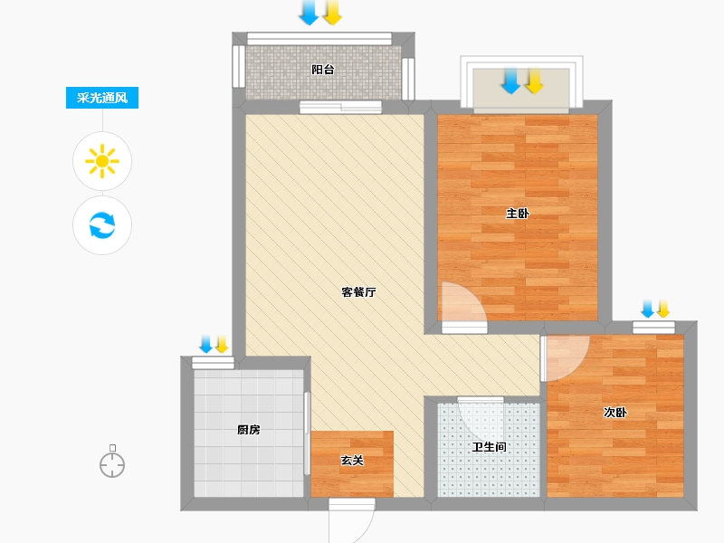 山西省-大同市-上河万家-53.97-户型库-采光通风