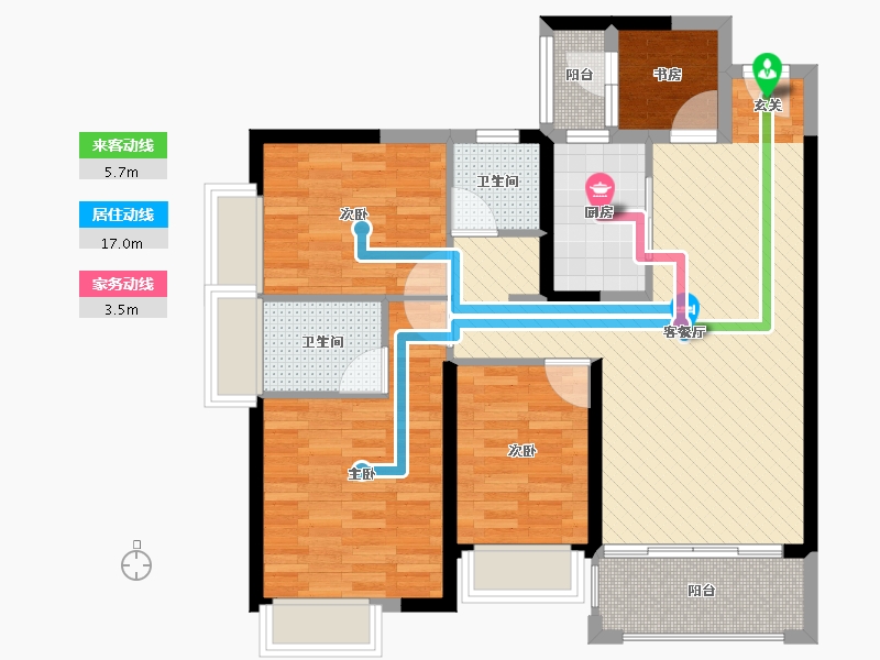 云南省-昆明市-润城-85.58-户型库-动静线