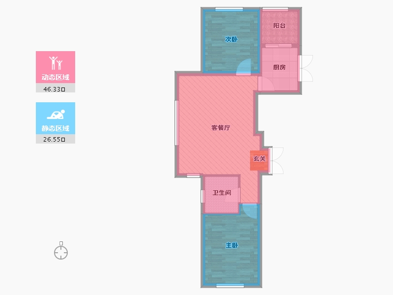 辽宁省-锦州市-金城御澜山-64.03-户型库-动静分区