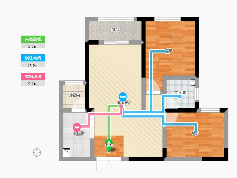 河南省-郑州市-巩义建业壹号城邦-60.74-户型库-动静线