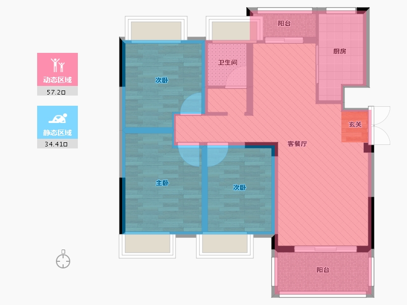 湖北省-宜昌市-清江阳光城-79.44-户型库-动静分区