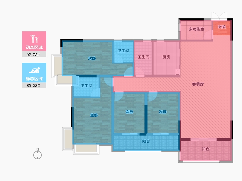 湖南省-邵阳市-上善珑湖公馆-157.51-户型库-动静分区