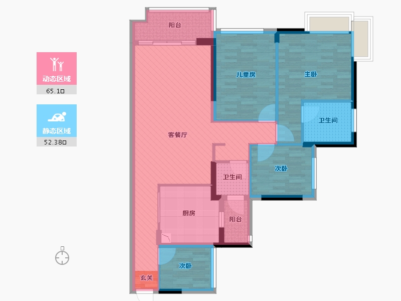 广西壮族自治区-柳州市-盛天悦景台-103.70-户型库-动静分区