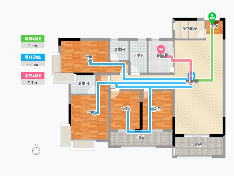 湖南省-邵阳市-上善珑湖公馆-157.51-户型库-动静线