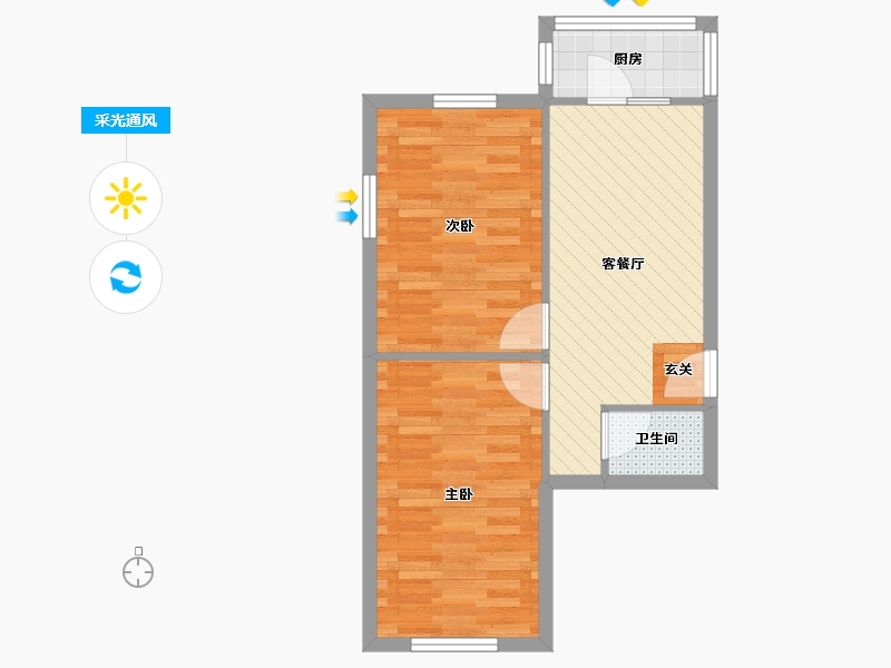 辽宁省-大连市-中南路-51.82-户型库-采光通风