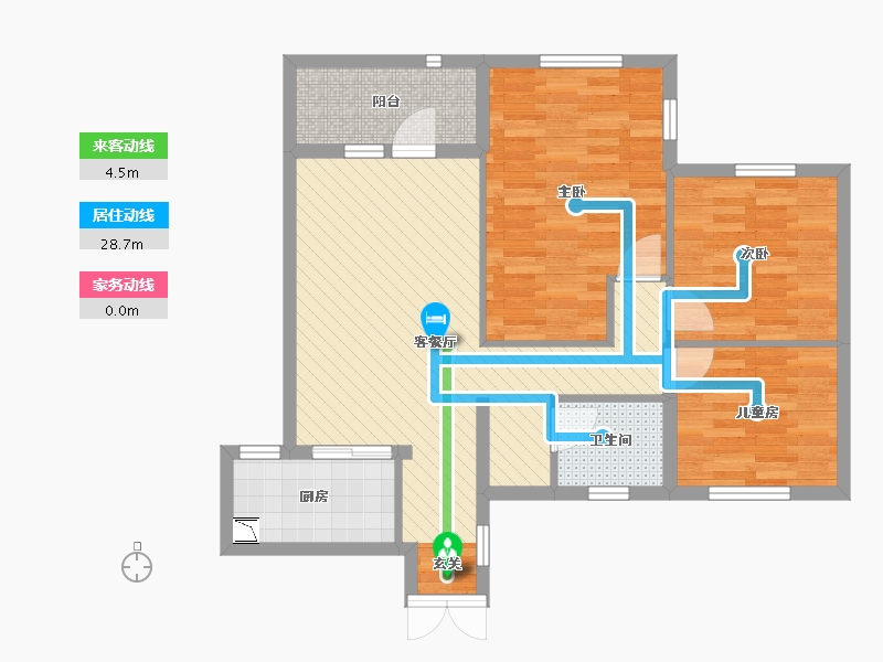 江苏省-苏州市-中央公园城-80.00-户型库-动静线