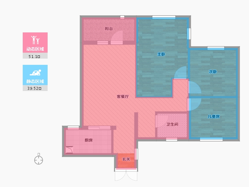 江苏省-苏州市-中央公园城-80.00-户型库-动静分区