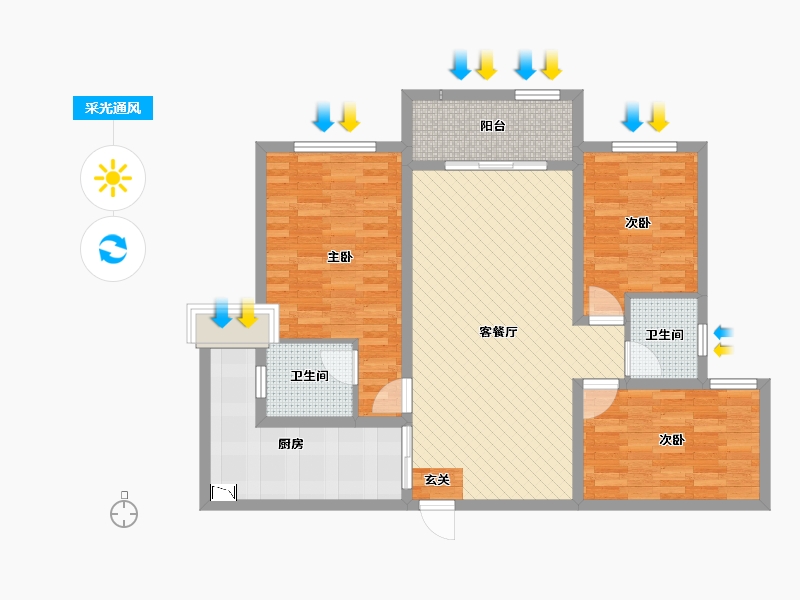 河南省-商丘市-永顺东方塞纳-97.44-户型库-采光通风