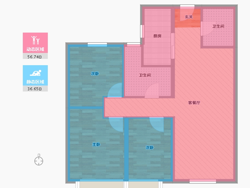 新疆维吾尔自治区-乌鲁木齐市-中海天悦府-83.02-户型库-动静分区