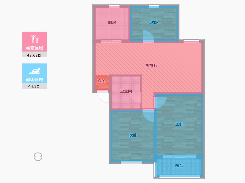 浙江省-杭州市-求是村-76.15-户型库-动静分区