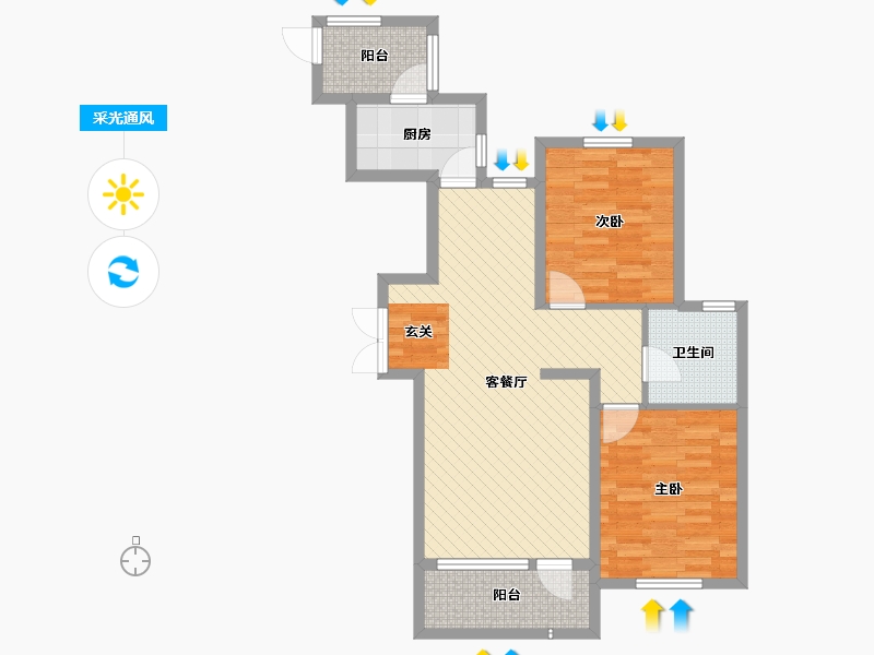 辽宁省-锦州市-御澜山-78.25-户型库-采光通风