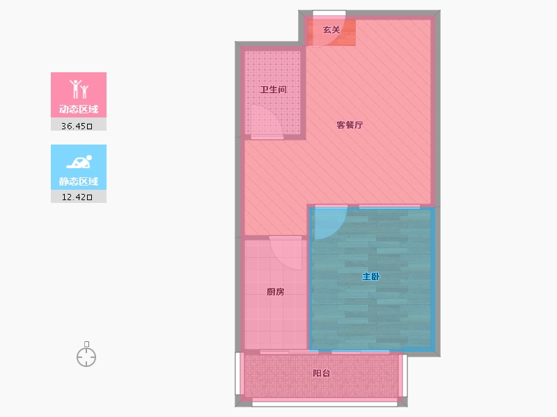 北京-北京市-世纪龙鼎-43.35-户型库-动静分区