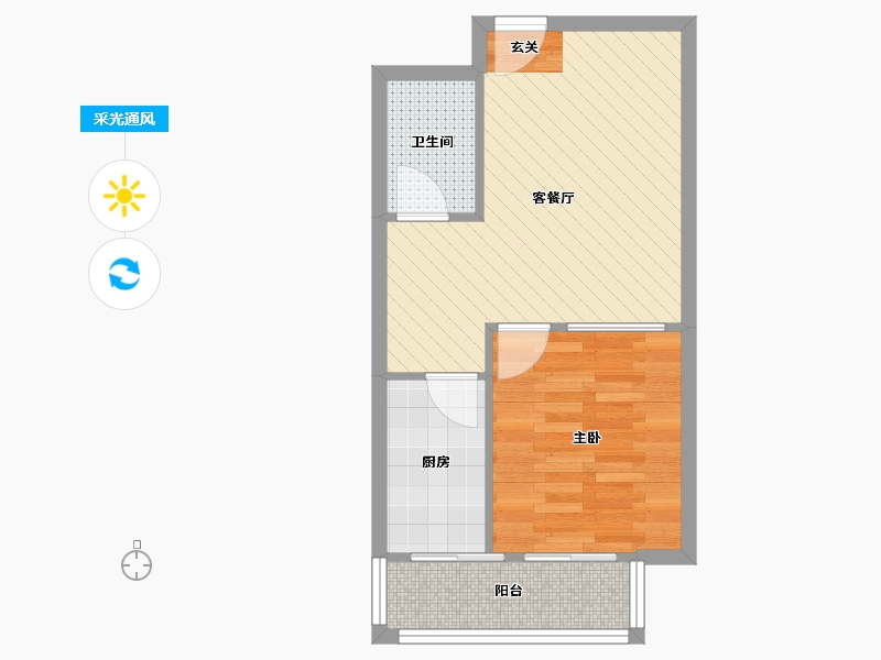 北京-北京市-世纪龙鼎-43.35-户型库-采光通风