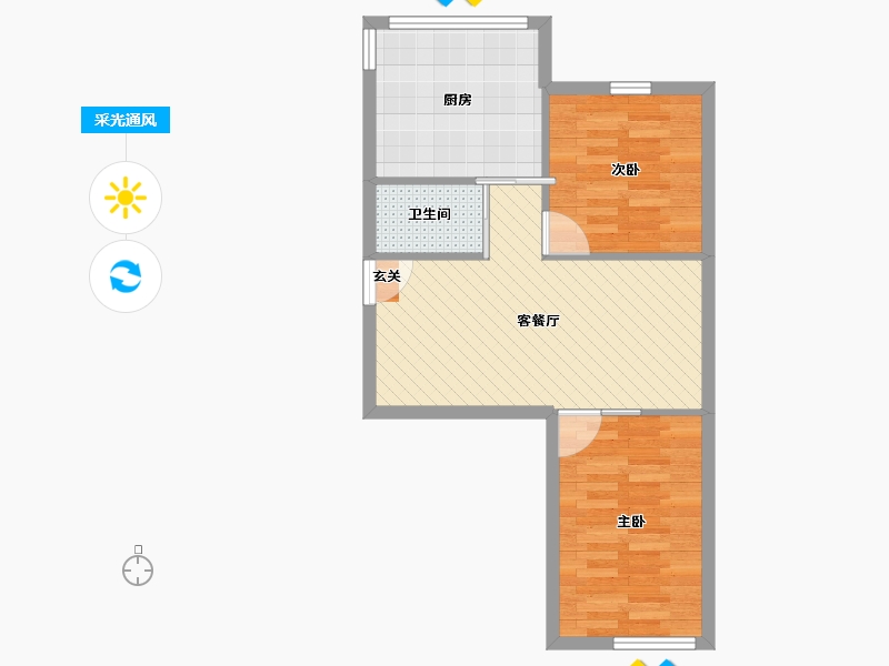 辽宁省-大连市-软件园小区-52.91-户型库-采光通风