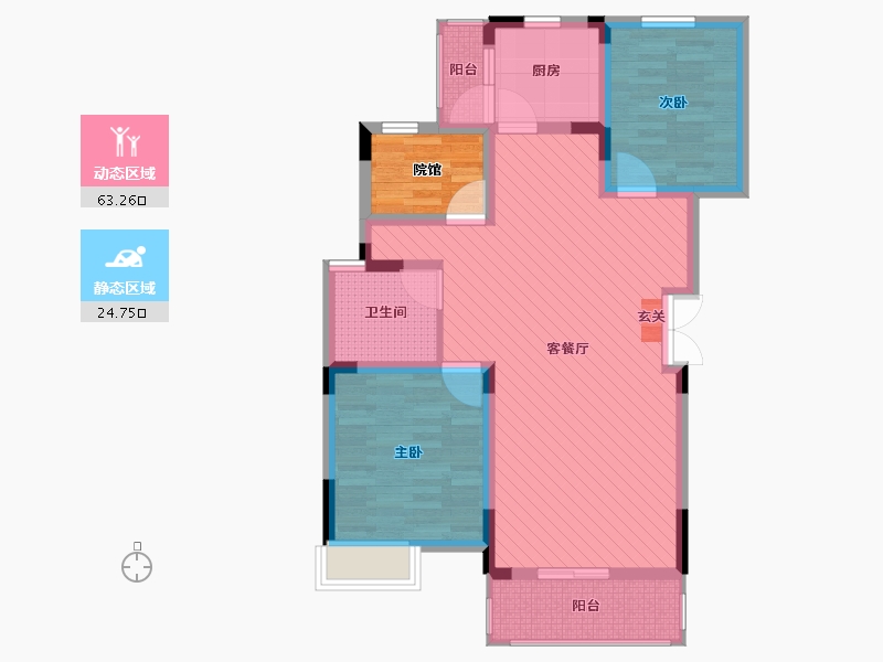 重庆-重庆市-永川-81.63-户型库-动静分区