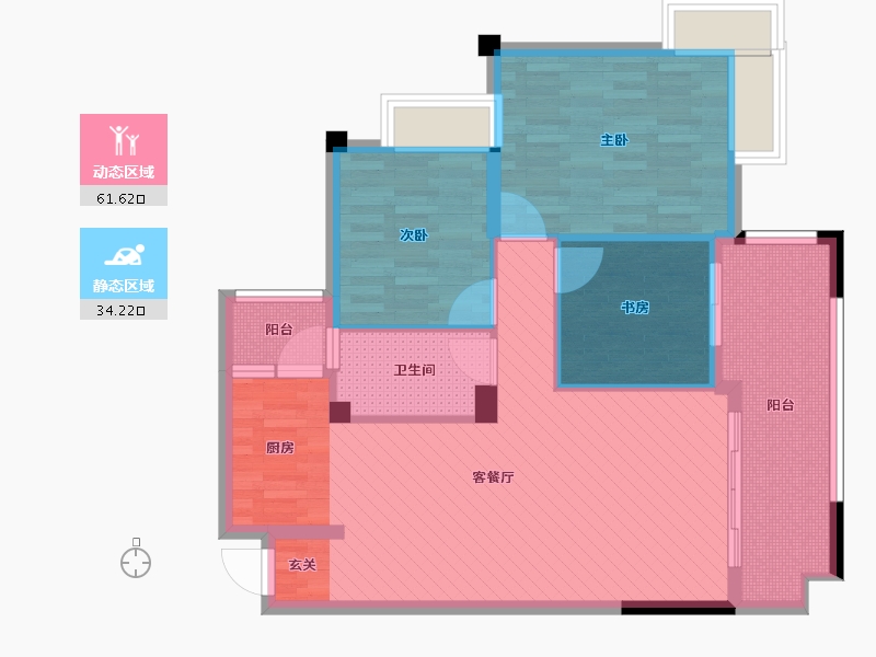 湖南省-常德市-广德・荷苑-85.21-户型库-动静分区