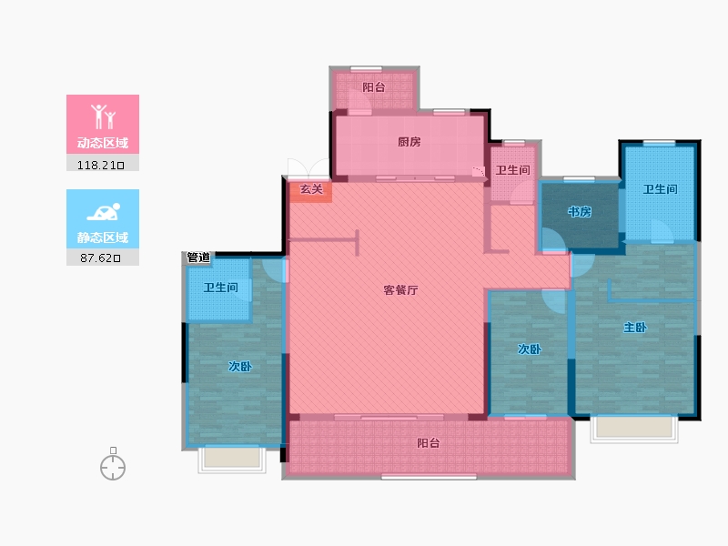 江苏省-南通市-蝶湖世界湾-184.00-户型库-动静分区