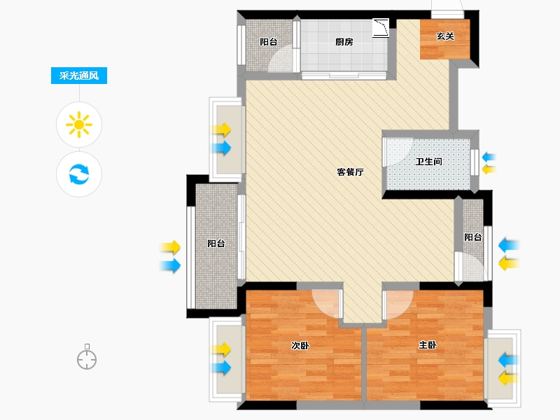 四川省-遂宁市-悦城-74.06-户型库-采光通风