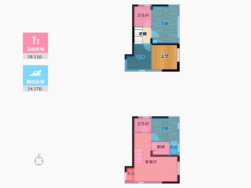 湖南省-长沙市-达美溪湖湾-76.46-户型库-动静分区