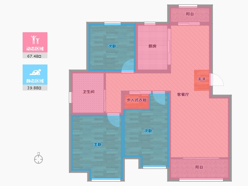 新疆维吾尔自治区-哈密地区-阅海湾-93.12-户型库-动静分区