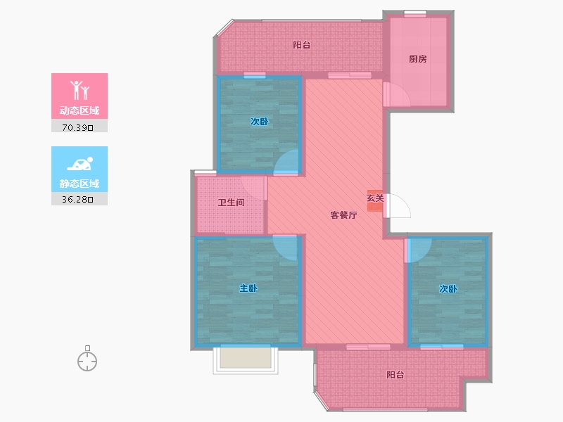 海南省-海口市-绿地海长流四期-93.67-户型库-动静分区