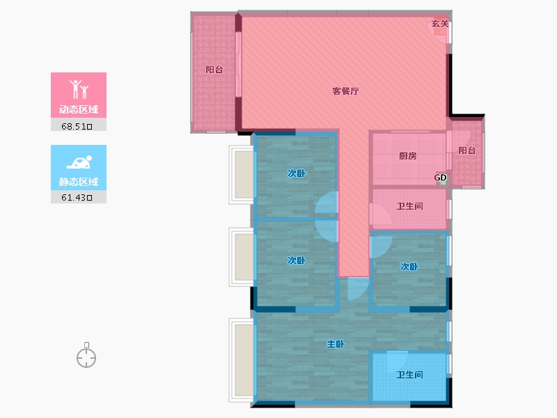 广东省-云浮市-百合花城二期-116.82-户型库-动静分区