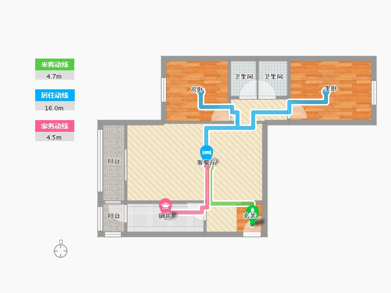 北京-北京市-翠成馨园A区-65.45-户型库-动静线