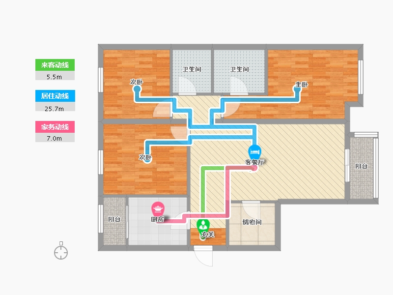 北京-北京市-碧岸澜庭-95.00-户型库-动静线