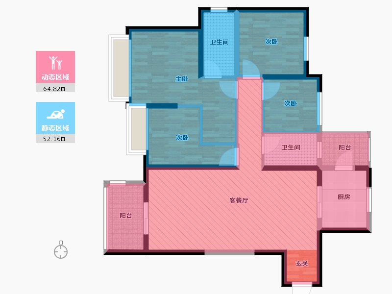 河南省-郑州市-金科城-102.27-户型库-动静分区